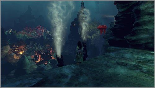 Poruszamy się dalej, skacząc pomiędzy kolejnymi gejzerami z parą - Naval Disaster | Rozdział 2 - Deluded Depths | Alice Madness Returns - Alice: Madness Returns - poradnik do gry
