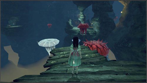 Przeskakujemy po meduzach na następną platformę - Naval Disaster | Rozdział 2 - Deluded Depths | Alice Madness Returns - Alice: Madness Returns - poradnik do gry