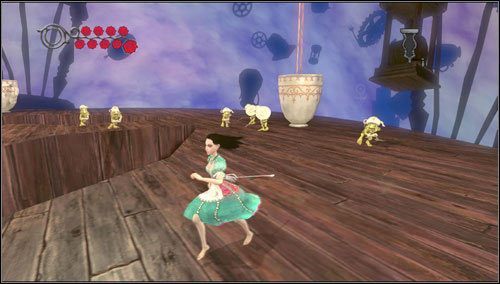 Naszym zadaniem jest przetrwanie ataku grupy Madcapów - Barrelbottom | Rozdział 2 - Deluded Depths | Alice Madness Returns - Alice: Madness Returns - poradnik do gry