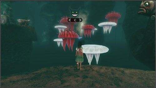Korzystając z platform-meduz idziemy naprzód - Inky Veil | Rozdział 2 - Deluded Depths | Alice Madness Returns - Alice: Madness Returns - poradnik do gry