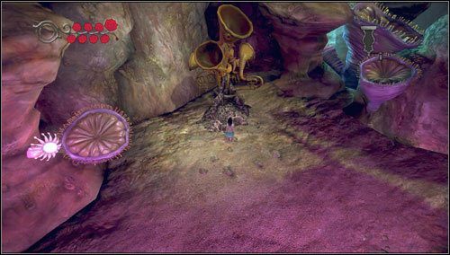 Po skończonej walce rozbijamy przeszkodę odcinającą dopływ dźwięku do trąbek, uderzając Hobby Horse w instrumenty - Choral Coral | Rozdział 2 - Deluded Depths | Alice Madness Returns - Alice: Madness Returns - poradnik do gry