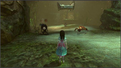 Na kolejnym placu toczymy bój z Cannon Crabem oraz kilkoma sztukami Insidious Ruin - Oyster Garden- Beds Available (2) | Rozdział 2 - Deluded Depths - Alice: Madness Returns - poradnik do gry