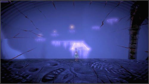 Przed nami trudna sekwencja zręcznościowa - korzystamy z niewidzialnych platform, by dostać się na kamienny podest - Lost Souls Locker (2) | Rozdział 2 - Deluded Depths | Alice Madness Returns - Alice: Madness Returns - poradnik do gry