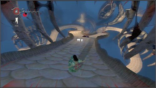 Zjeżdżamy po pochylni w dół planszy - unikamy rozżarzonych węgielków - Barrelbottom Revisited | Rozdział 2 - Deluded Depths | Alice Madness Returns - Alice: Madness Returns - poradnik do gry