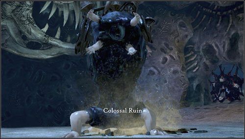 Po zjechaniu w dół od razu przywita nas ogromny przeciwnik - Colossal Ruin - Barrelbottom Revisited | Rozdział 2 - Deluded Depths | Alice Madness Returns - Alice: Madness Returns - poradnik do gry
