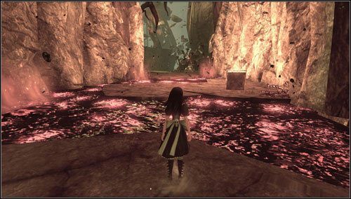 Uważamy na lawę przecinającą nam drogę - po chwili uwalniamy kolejną shishę i zaciągamy się dymem - Vale of Doom (2) | Rozdział 3 - Oriental Grove | Alice Madness Returns - Alice: Madness Returns - poradnik do gry