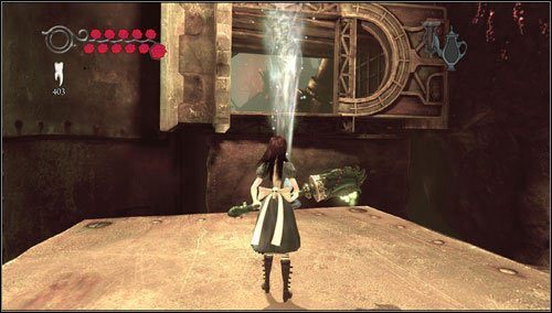 Wyskakujemy na górę i przeskakujemy przez bramkę - Vale of Doom (2) | Rozdział 3 - Oriental Grove | Alice Madness Returns - Alice: Madness Returns - poradnik do gry