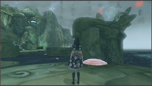 Za pomocą trampoliny wskakujemy na platformę - Scorched Earth (1) | Rozdział 3 - Oriental Grove | Alice Madness Returns - Alice: Madness Returns - poradnik do gry