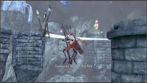 Po chwili spotykamy nowy gatunek walecznych pszczół - Samurai Wasp Archer - Scroll of Happy Times (2) | Rozdział 3 - Oriental Grove | Alice Madness Returns - Alice: Madness Returns - poradnik do gry