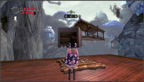 Wciskamy przycisk i wskakujemy po szufladkach do pasażu - Monastery Shelf Valley (1) | Rozdział 3 - Oriental Grove | Alice Madness Returns - Alice: Madness Returns - poradnik do gry
