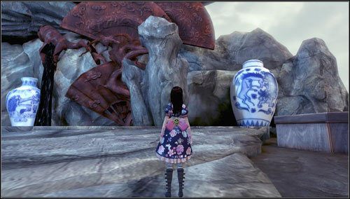 Naszym pierwszym krokiem jest przejście za spory pomnik w centrum planszy - Monastery Shelf Valley (2) | Rozdział 3 - Oriental Grove | Alice Madness Returns - Alice: Madness Returns - poradnik do gry