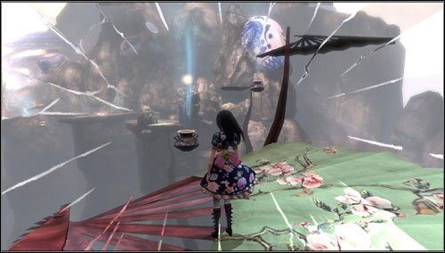 Korzystając z dobrodziejstw pary przemieszczamy się w kierunku planszy umiejscowionej na skale - Trunk (1) | Rozdział 3 - Oriental Grove | Alice Madness Returns - Alice: Madness Returns - poradnik do gry