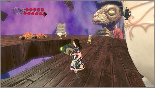 Naszym zadaniem jest przetrwanie nieokreślonego czasu pod ostrzałem Madcapów i Cannon Crabów - Trunk (2) | Rozdział 3 - Oriental Grove | Alice Madness Returns - Alice: Madness Returns - poradnik do gry
