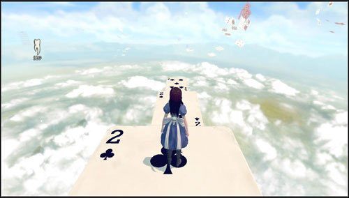 Schodzimy w dół, skacząc po kolejnych kartach - Cardbridge (1) | Rozdział 4 - Queensland | Alice Madness Returns - Alice: Madness Returns - poradnik do gry