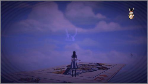 Pomniejszamy się i odnajdujemy fruwający nam koło głowy świński ryjek - Cardbridge (2) | Rozdział 4 - Queensland | Alice Madness Returns - Alice: Madness Returns - poradnik do gry