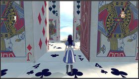 Wciskamy przycisk i przeskakujemy w stronę budowli, która przed chwilką się pojawiła - Cardbridge (2) | Rozdział 4 - Queensland | Alice Madness Returns - Alice: Madness Returns - poradnik do gry