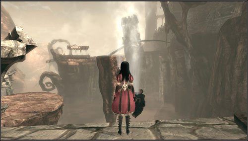 Korzystając z nośnej pary przedostajemy się na odosobnioną platformę - Least Wing (1) | Rozdział 4 - Queensland | Alice Madness Returns - Alice: Madness Returns - poradnik do gry