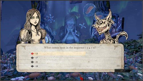 Przed nami łamigłówka matematyczna: kolejną liczbą w podanym ciągu jest oczywiście 18 - Least Wing (1) | Rozdział 4 - Queensland | Alice Madness Returns - Alice: Madness Returns - poradnik do gry