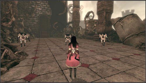 Tam czeka nas walka z Card Guards oraz kilkoma sztukami Insidious Ruin - Waste Wing Part 1 (1) | Rozdział 4 - Queensland | Alice Madness Returns - Alice: Madness Returns - poradnik do gry