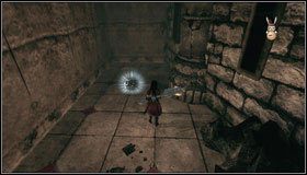 Zanim przejdziemy przez drzwi, wskakujemy na podwyższenie, na którym znajdujemy zablokowane przejście - Waste Wing Part 1 (1) | Rozdział 4 - Queensland | Alice Madness Returns - Alice: Madness Returns - poradnik do gry