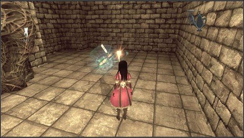 Niszczymy przeszkodę, przechodzimy przez mysią dziurkę i zabieramy butelkę - Waste Wing Part 2 | Rozdział 4 - Queensland | Alice Madness Returns - Alice: Madness Returns - poradnik do gry