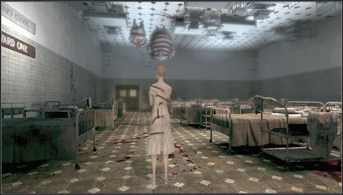 Przechodzimy przez salę przyjęć oraz poczekalnię i wychodzimy na zewnątrz - Rutledge Asylum | Rozdział 5 - Dollhouse | Alice Madness Returns - Alice: Madness Returns - poradnik do gry