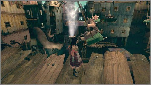 Przeskakujemy na kolejną platformę, omijając huśtawki - Frogs Way (2) | Rozdział 5 - Dollhouse | Alice Madness Returns - Alice: Madness Returns - poradnik do gry