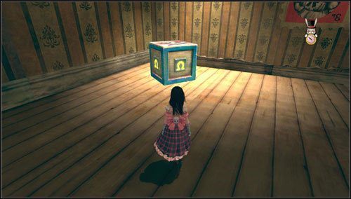 Zeskakujemy na dół, ponownie wyskakujemy po trampolinie na górę i zbieramy ostatni klocek - Frogs Way (3) | Rozdział 5 - Dollhouse | Alice Madness Returns - Alice: Madness Returns - poradnik do gry