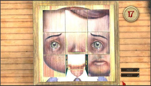 Układamy obrazek, korzystając z następującego schematu: 4 w dół, 5 w lewo, 2 w dół, 3 w lewo, 6 w górę, 5 w prawo, 8 w górę, 9 w lewo - Frogs Way (3) | Rozdział 5 - Dollhouse | Alice Madness Returns - Alice: Madness Returns - poradnik do gry