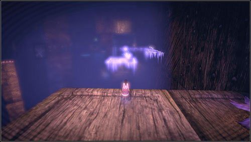 Korzystając z ruchomej platformy i niewidzialnej ścieżki przeprawiamy się na drugą stronę - Downtown Cellars (2) | Rozdział 5 - Dollhouse | Alice Madness Returns - Alice: Madness Returns - poradnik do gry