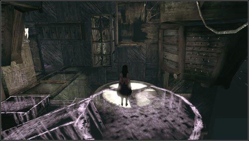 Zostawiamy bombę na platformie i szybciutko przebiegamy do drugiego pomieszczenia - Downtown Cellars (3) | Rozdział 5 - Dollhouse | Alice Madness Returns - Alice: Madness Returns - poradnik do gry