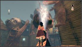 Wciskamy przycisk i wskakujemy na górę korzystając z pary - Fort Resistance Delivered | Rozdział 5 - Dollhouse | Alice Madness Returns - Alice: Madness Returns - poradnik do gry