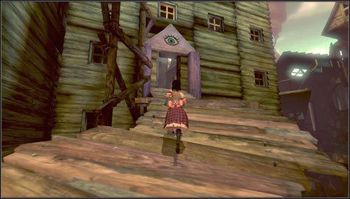 Wychodzimy po schodach do kolejnego domku - Looking Glass Railway Station | Rozdział 5 - Dollhouse | Alice Madness Returns - Alice: Madness Returns - poradnik do gry