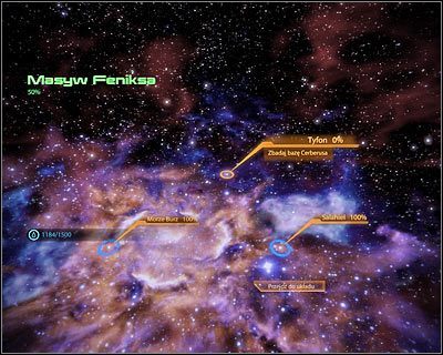 Otwórz mapę galaktyki i wybierz z niej podróż do Masywu Feniksa - (1) Dotarcie placówki Cerberusa na planecie Aite | Nadzorca- Talerz komunikacyjny - Mass Effect 2: Overlord - poradnik do gry