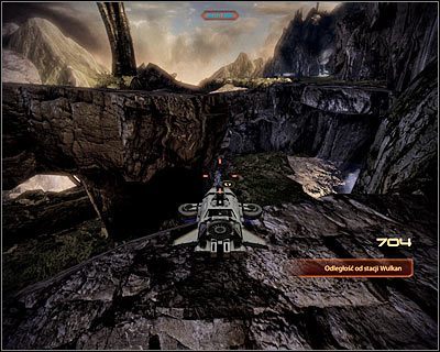 Podleć do wąskiego kamiennego przejścia, które prowadzi do stacji Wulkan i jest od niej oddalone o około 700 metrów - (8) Odnalezienie drugiego pakietu danych | Nadzorca- Talerz komunikacyjny - Mass Effect 2: Overlord - poradnik do gry