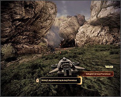 Leć prosto, kierując się w stronę widocznego w oddali wraku (powyższy screen) - (2) Odnalezienie stacji Prometeusz | Nadzorca- Stacja Atlas - Mass Effect 2: Overlord - poradnik do gry