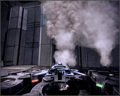 Wleć teraz do magazynu znajdującego się po prawej stronie - (1) Dotarcie do stacji Wulkan | Nadzorca- Stacja Wulkan | Mass Effect 2 Overlord - Mass Effect 2: Overlord - poradnik do gry