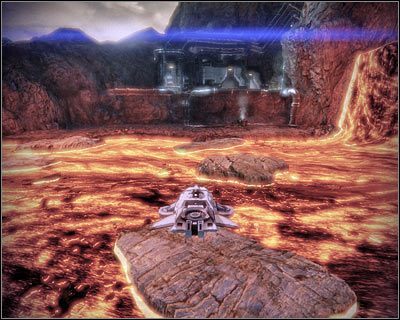 Przed Tobą trudniejszy sprawdzian, związany ze znacznie szerszą rzeką lawy - (1) Dotarcie do stacji Wulkan | Nadzorca- Stacja Wulkan | Mass Effect 2 Overlord - Mass Effect 2: Overlord - poradnik do gry