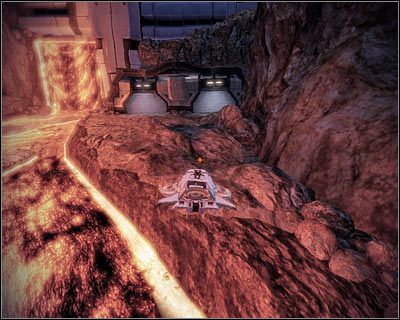 Docelowo musisz przedostać się do prawego brzegu rzeki (powyższy screen) - (2) Odnalezienie przełącznika wyłączenia alarmu (2) | Nadzorca- Stacja Wulkan - Mass Effect 2: Overlord - poradnik do gry