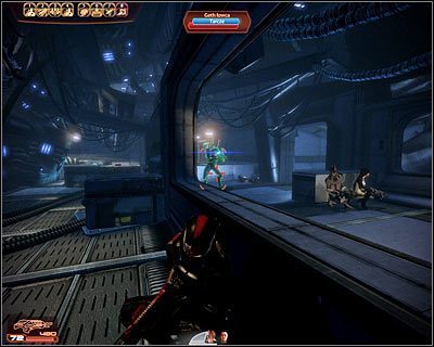 W nowym korytarzu czekają Cię kolejne walki z gethami - (7) Powrót do poduszkowca | Nadzorca- Stacja Prometeusz - Mass Effect 2: Overlord - poradnik do gry