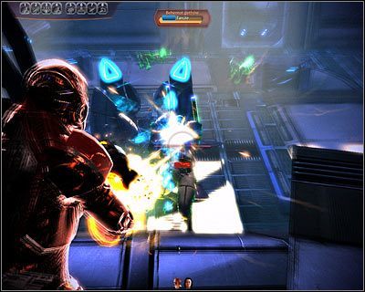 Jak już wspomniałem, do atakowania behemota gethów warto przystąpić na sam koniec bitwy - (7) Powrót do poduszkowca | Nadzorca- Stacja Prometeusz - Mass Effect 2: Overlord - poradnik do gry