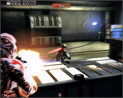 Nie daj się przeciwnikom zaskoczyć od flanki, likwidując wszystkie te osoby, którzy spróbują się do Ciebie zbliżyć - (5) Pokonanie Donovana Hocka | Kasumi- Wykradzione wspomnienia - Mass Effect 2: Kasumis Stolen Memory - poradnik do gry