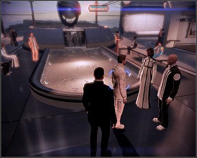 Pierwszy cel tej misji to odbycie dłuższej rozmowy z Donovanem Hockiem, tak by z pomocą Kasumi nagrać jego głos i zdobyć tym samym materiał potrzebny do stworzenia podróbki - (1) Odbycie rozmowy z Donovanem Hockiem | Kasumi- Zamek głosowy - Mass Effect 2: Kasumis Stolen Memory - poradnik do gry