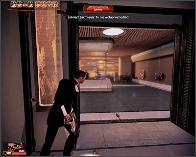 Przygotuj się, bo rozwiązanie mini-gry doprowadzi do otwarcia drzwi pomieszczenia ochrony, w którym przebywa dwóch żołnierzy Zaćmienia - (2) Zdobycie hasła do skarbca | Kasumi- Zamek głosowy - Mass Effect 2: Kasumis Stolen Memory - poradnik do gry