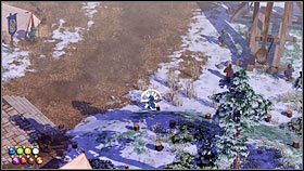 Po rozmowie z królem [1], zepchnij stojącego niedaleko żołnierza do dziury (przytrzymaj dłużej PPM) i ruszaj dalej na wschód [2] - Rozdział 5 - Havindr kontratakuje (1) - Opis przejścia - Magicka - poradnik do gry