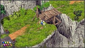 Nad kolejną przepaścią również została zbudowana kładka, ale żeby przejść na drugą stronę, musisz ją najpierw opuścić [1] - Rozdział 8 - Kopalnie (1) - Opis przejścia - Magicka - poradnik do gry