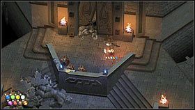 Po walce podnieś upuszczoną przez kapłana Sprawiedliwą laskę runów i wejdź po schodach na wschodzie [1] - Rozdział 11 - Poszukiwacze zaginionych ruin (1) - Opis przejścia - Magicka - poradnik do gry