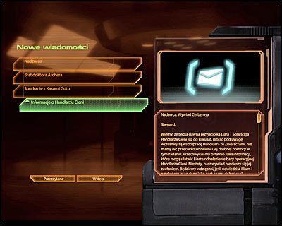 Zgodnie z otrzymaną instrukcją skorzystaj z terminalu osobistego zlokalizowanego na mostku kapitańskim Normandii - Sposób aktywacji - Aktywacja DLC - Mass Effect 2: Lair of the Shadow Broker - poradnik do gry