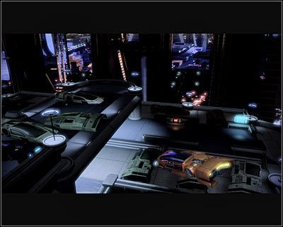 Gra wyświetli tu cut-scenkę, z której dowiesz się, że Tela próbuje uciec ścigaczem - (7) Wyruszenie w pościg za Telą Vasir - Kryjówka Handlarza Cieni - Mass Effect 2: Lair of the Shadow Broker - poradnik do gry