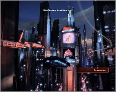 Leć prosto i pamiętaj o tym żeby mieć przez cały czas włączony dopalacz (wciśnięta SPACJA) - (8) Kontynuowanie pościgu za Vasir z użyciem ścigacza - Kryjówka Handlarza Cieni - Mass Effect 2: Lair of the Shadow Broker - poradnik do gry